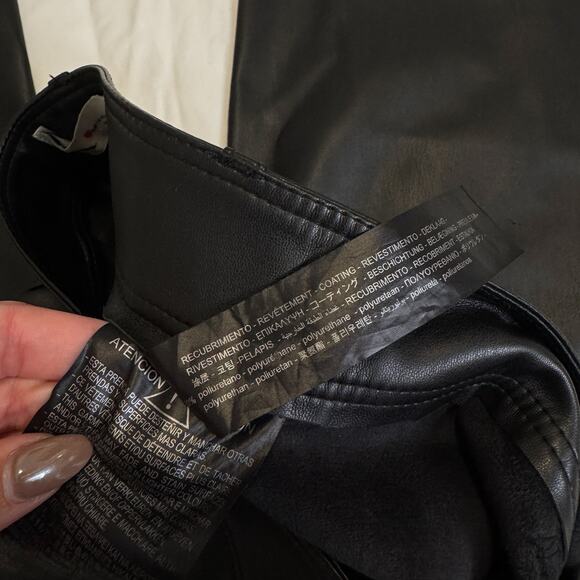 Zara The Marine Straight Leg Faux Leather Trousers - Picture 6 of 10